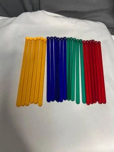 23 Vintage Plastic Swizzle Sticks Drink Stirrers Multi Colored Irvinware 1977 - Picture 1 of 4