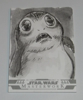 Topps Star Wars Masterwork 2024 Porg Sketch Card 1/1 Neil Camera - Image 1 of 2