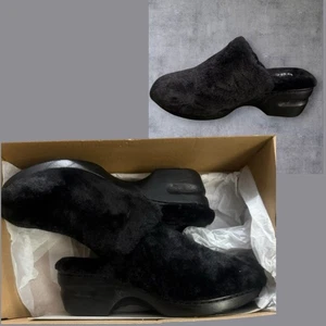 NEW b.ø.c. Molly Black Faux Fur Platform Clogs Slip On Women’s Size 8 (Euro 39) - Picture 1 of 12