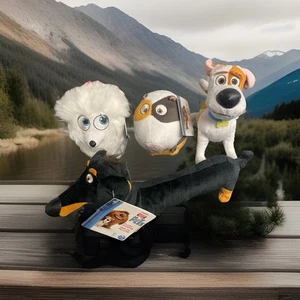 THE SECRET LIFE OF PETS PLUSH BUDDIES SET (4) SUPER CUTE 6” To 8”H - Picture 1 of 7