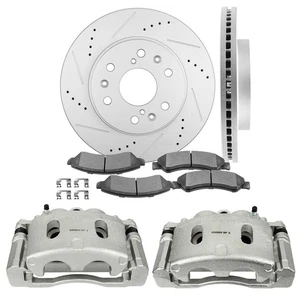 Front Brake Calipers Rotors & Ceramic Pads For 2007-08 CADILLAC ESCALADE ESV - Picture 1 of 9