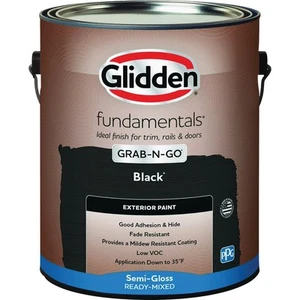 Glidden Fundamentals Exterior Grab-N-Go Black Semi Gloss GL GLFEXT30BL/01 - Picture 1 of 3