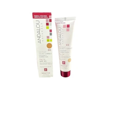 Andalou Naturals CC 1000 Roses Color Correct Sheer Tan with SPF 30 FREE SHIPPING - Image 1 of 2