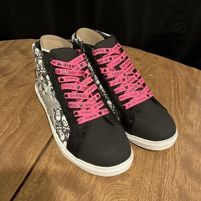 Torrid Betsey Johnson Skull Print High Top Sneakers, Sz 12W, NEW IN BOX (829) - Image 1 of 4