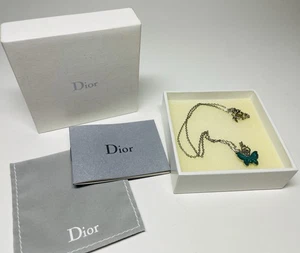 Christian Dior Silver Butterfly Rhinestone Necklace - Picture 1 of 11