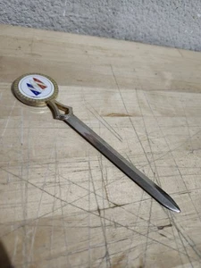 VINTAGE BUICK GM LETTER OPENER GOLD SILVER TONE BUICK LOGO - Picture 1 of 9