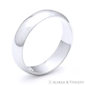 Banda de boda de 6 mm cúpula lisa para hombre y mujer en plata esterlina 925 sólida y rodio - Imagen 1 de 1