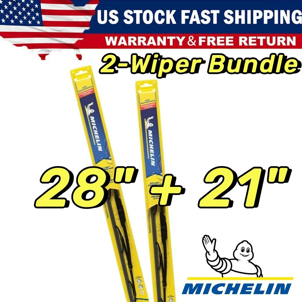 Matched Set of 2 Wipers 28"+21" For Michelin Wiper Blades - 32-280 32-210 Foto 1 de 4
