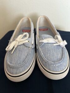 Levi's Women's Size 7M Mika Chambray Blue Slip On Shoes Sneakers Boat Shoes New