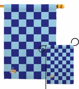 Blau Karo Garten Flagge Händler Neuheit Deko Geschenk Hof Haus Banner - Bild 1 von 17