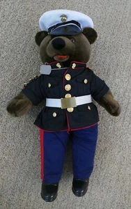 Bear Force of America Marine Corp Brown Teddy Bear Vintage 1989 21 inch w/Boots - Picture 1 of 10
