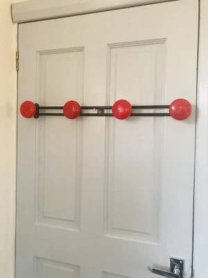 Striking French Art Deco C1930s Vintage Coat/ Bathroom Rack Red & Black - Image 1 of 4