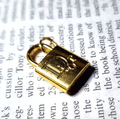 DIOR ZIP PULL 15 MM BRIGHT GOLD DOUBLE SIDED - - Image 1 of 3