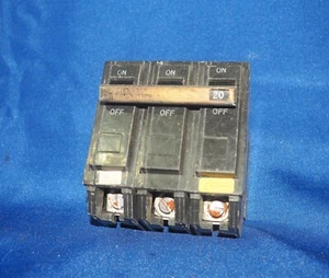 GE General Electric 20 Amp 3 Pole 240 Volt Circuit Breakers THQB Genuine - Picture 1 of 9