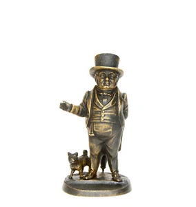Vienna Bronze Zimmerman Gentleman with Dog Figure Matches Holder - Picture 1 of 6