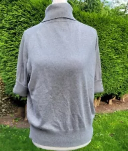 M&S Polo roll turtle Neck Sweater jumper Size 18 7% angora 7%cashmere grey knit - Picture 1 of 9