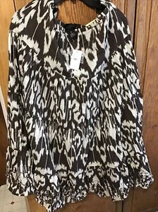 Lane Bryant Übergröße Damen braun bedruckt Maxirock Gr. 18 neu mit Etikett gefüttert - Bild 1 von 5