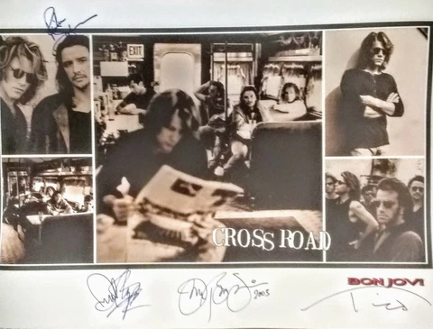 Original Hand Signed Bon Jovi  "Cross Road" Poster-Signed by Entire Band w/COA Cover