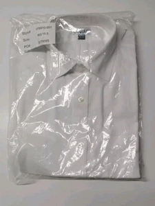 New Professional Dress Shirt Mens Size 15.5 Short Sleeve White Business Button - Picture 1 of 3