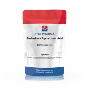 Berberine + Alpha Lipoic Acid 1500mg capsules, HEART HEALTH, WEIGHT LOSS - Picture 1 of 2