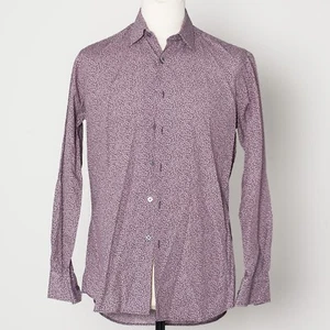 PAUL SMITH Shirt Red Slim Fit Flower Print Casual 39/15.5 - Picture 1 of 4