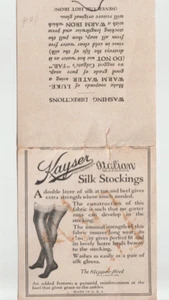C1915 Julius Kayser & Co Italian Silk Stockings Slipper Heel Advertising Label - Picture 1 of 3