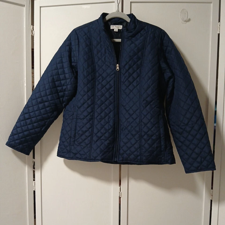 Chaqueta de lluvia Kim Rogers Petite para mujer talla PL Foto 1 de 4