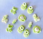 12 Green Baby Shower Cupcake Toppers Decorations Cake Sugar Christening Birth