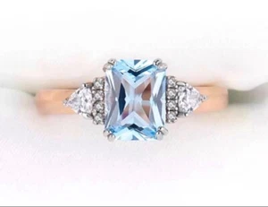 Blue Topaz Ring S925 Sz 7 Or 8 - Picture 1 of 11