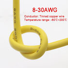 Yellow 2-30AWG Flexible Silicone Cable HIGH TEMP 200?, 0.08mm Tinned Copper Wire