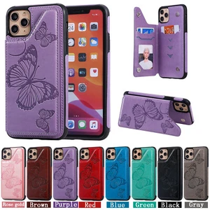 Case For iPhone 13 Pro Max 12 11 XS XR X 8 7 6+ Magnetic Leather Wallet Cover - Picture 1 of 20