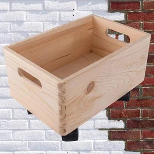 Unterbett Holz Aufbewahrungsbox auf Rädern 30x20x19cm schlicht unlackiert unlackiert zum Selbermachen - Bild 1 von 10