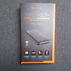 Helix TurboVolt+ 10000mAh Power Bank with Dual USB-A Ports 10W Output - Photo 1 sur 4