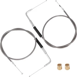 Throttle and Idle Cable Kit 110CM Compatible with Harley Dyna Softail XL 883 120 - Picture 1 of 7