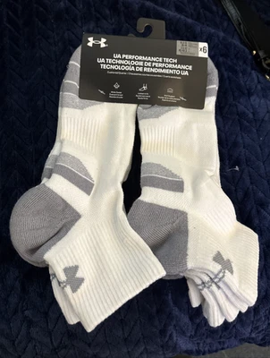 Under Armour 6 pares de calcetines Performance Tech corte bajo para hombre’s 8,5-13 para mujer’s 10-14 Foto 1 de 4