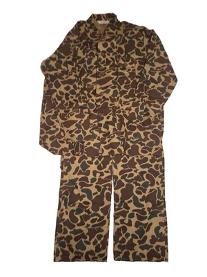 Vintage 70s Seaway  Camo Shirt &Pant Set Men’s XLarge Hunting Gear New Old Stock - Image 1 of 4