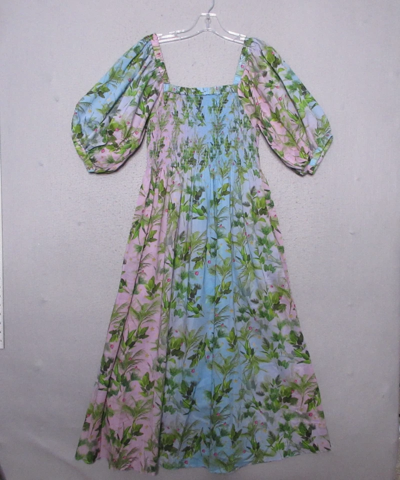 Vestido Cynthia Rowley Mediano Floral Alicia Bolsillos Calados Leche Mucama Manga Abullonada Foto 1 de 4