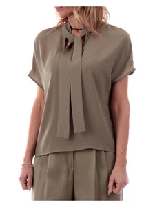 CAMICIA BLUSA DONNA EMME MARELLA GALEA 25151111612 002 VERDE ORIGINALE PE 2025 - Picture 1 of 4