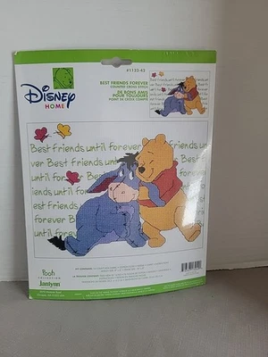  DISNEY HOME COUNTED WINNIE THE POOH CROSS-STITCH KIT ”BEST FRIENDS FOREVER” - Image 1 of 4