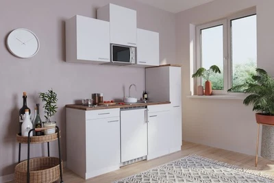 Küche Miniküche Singleküche Küchenzeile Küchenblock Weiß Luis 180 cm Respekta - Bild 1 von 4