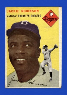 1954 Topps Set-Break #10 Jackie Robinson BAJA CALIDAD (pegamento) (arruga) *GMCARDS* Foto 1 de 2