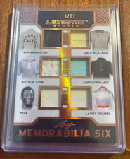 2019 Leaf Ultimate Memorabilia Six ALI PELE ASHE PALMER HOLMES NICKLAUS #/25