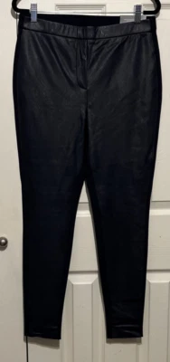 Chico's Ink Faux-Leather Front Ponte Leggings Size 1(8/10) NWT - Imagem 1 de 4