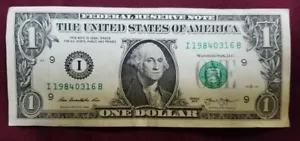 $1 DOLLAR BILL birthday serial #1984 03 16 - Picture 1 of 2