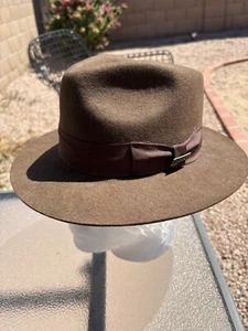 Indiana Jones 100% Wool Brown Fedora Hat Size S Official Indian Jones Film - Picture 1 of 13