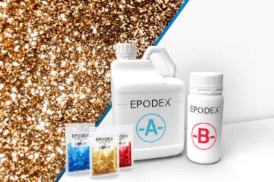 UK-EPODEX® 2K Epoxy Resin Kit | Glitter Pigment | Hights up to 10cm