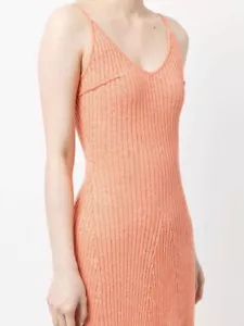 ANNA QUAN Scarlet Ribbed Knit Midi Dress Sz 16 Orange - Picture 1 of 5