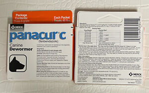 Panacur C Canine Dewormer Dogs 4g Each Packet Treats 40 lbs 2 packs,FAST SHIP