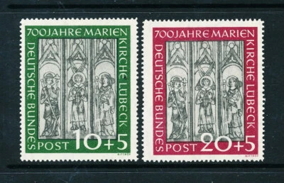 West Germany.1951 Charity. Anniv of St. Mary's Church. SG1065/66. Light Mounted. - Image 1 of 2