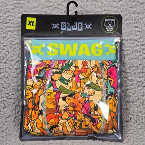 SWAG Flintstones Boxer Briefs MENS EXTRA LARGE XL BLUE PINK Underwear Funny NWT - Picture 1 of 11